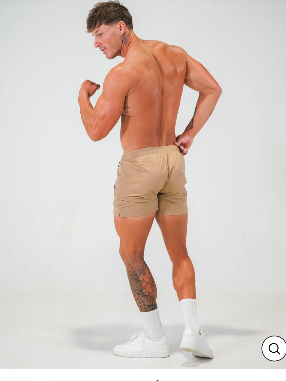 Gymroos Men's Beige Body Building Shorts - Picture 3 of 6